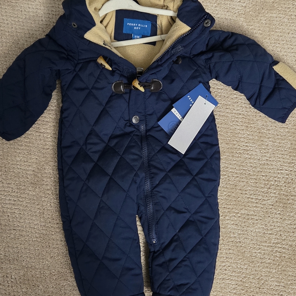 Perry Ellis Navy Quilted Kids Jacket
